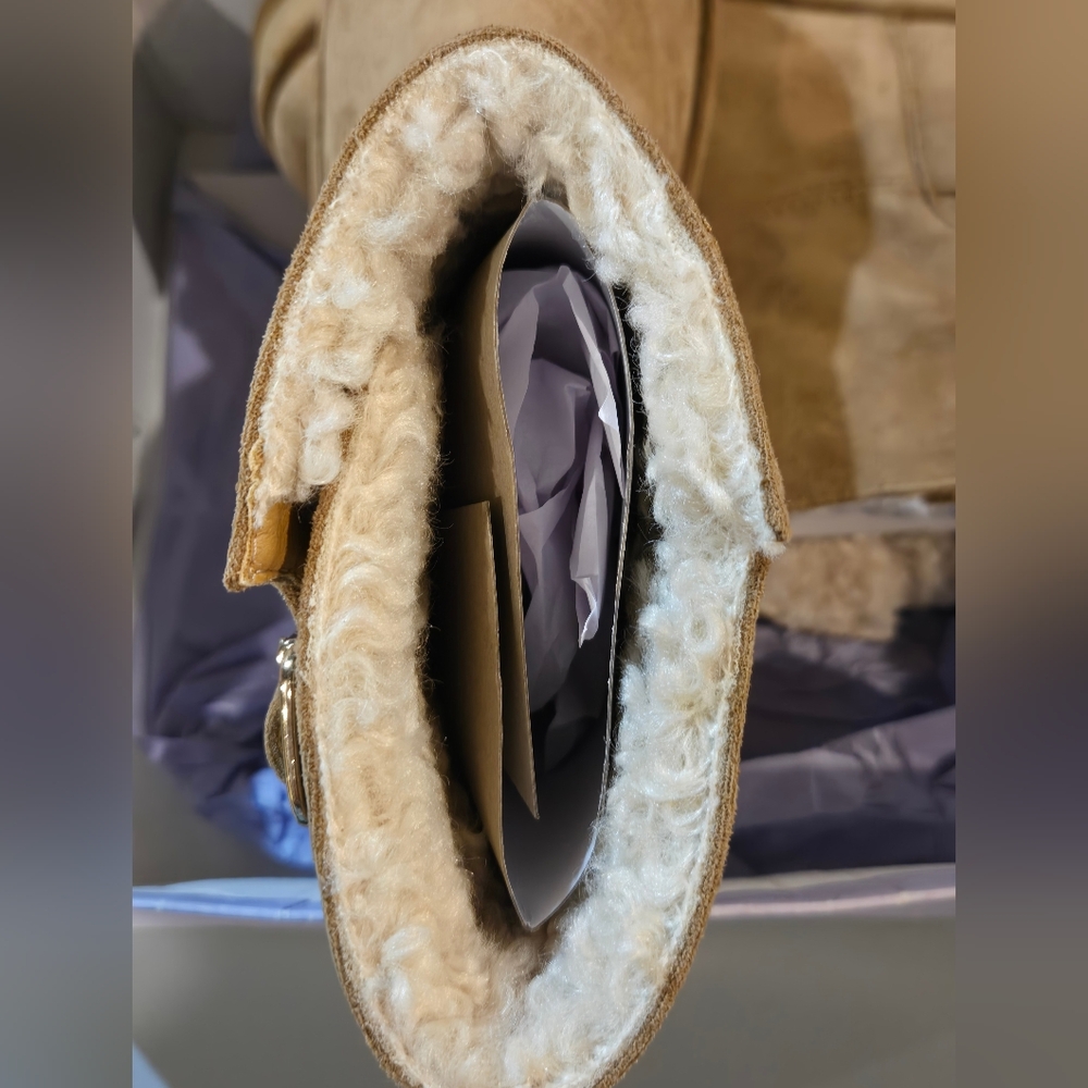 Madden Girl Tan Suede Ankle Boots with Buckle (7c3) - Picture 4 of 6